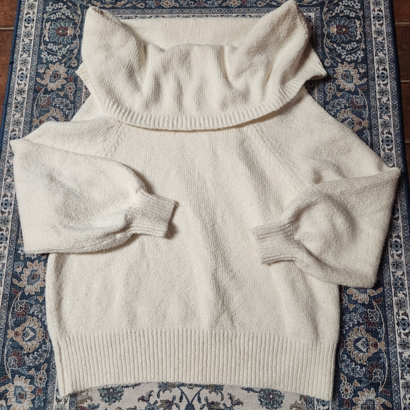 Anthropologie Cream Cowl Neck Sweater - Picture 4 of 8
